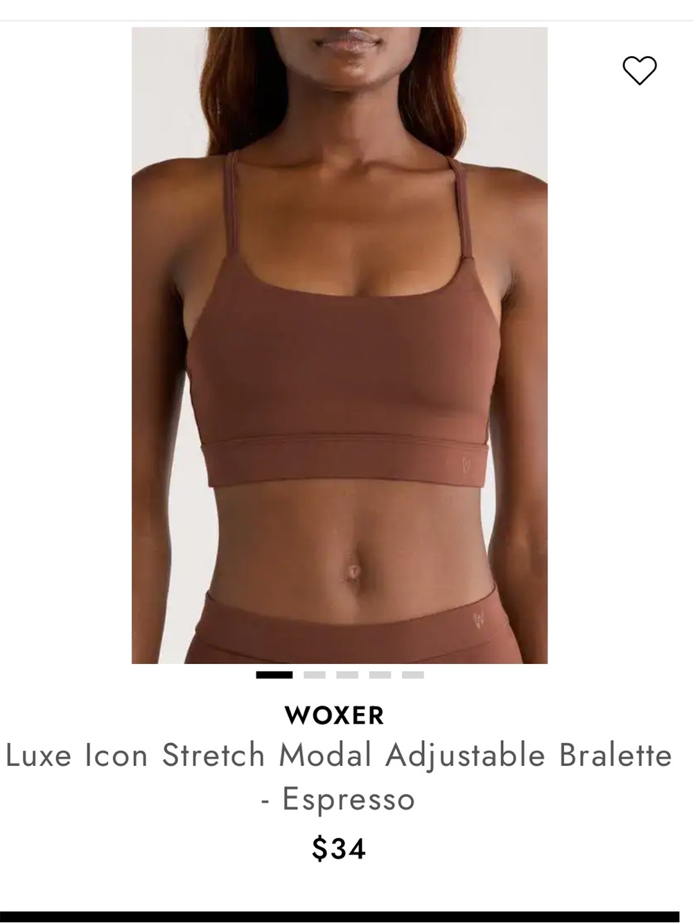 Woxer Luxe Icon Stretch Modal Bralette - Brown Espresso